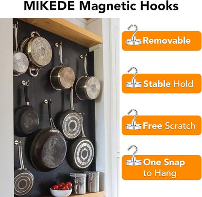 MIKEDE Magnetic Hooks Heavy Duty, 170LB+ Strong Neodymium Magnets - Image 4
