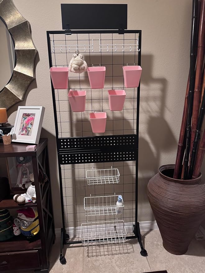 6' x 2' Ft Grid Wall Panel, Pegboard Gridwall Display Stand - Image 5