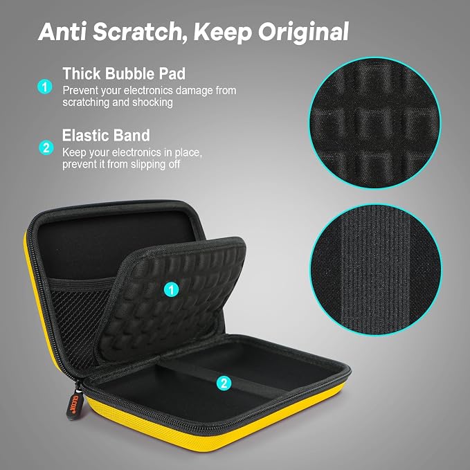 Bright Yellow Hard Shell Electronic Organizer Carrying Case - Image 4