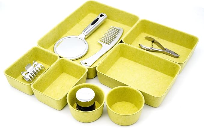 Welaxy Drawer organizers tray Felt storage bins office Desk dividers Morandi - Image 3