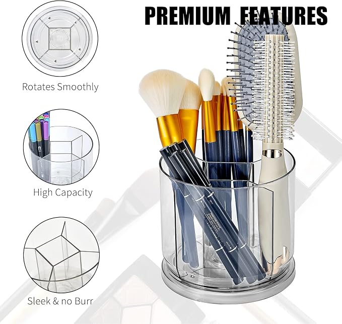 Makeup Brush Holder Organizer, Rotating Makeup Organizer - Image 4
