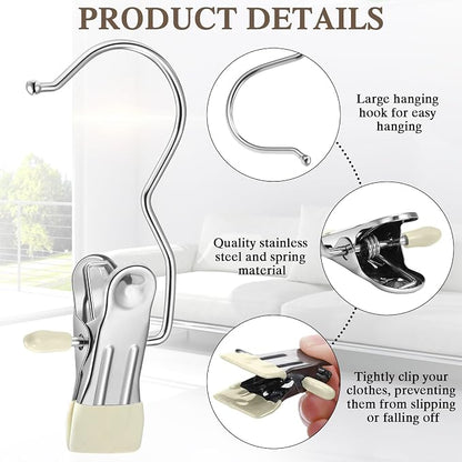 Yinder 150 Pcs Boot Hangers Clips Laundry Hooks Hanging Stainless Steel Clothes - Image 3
