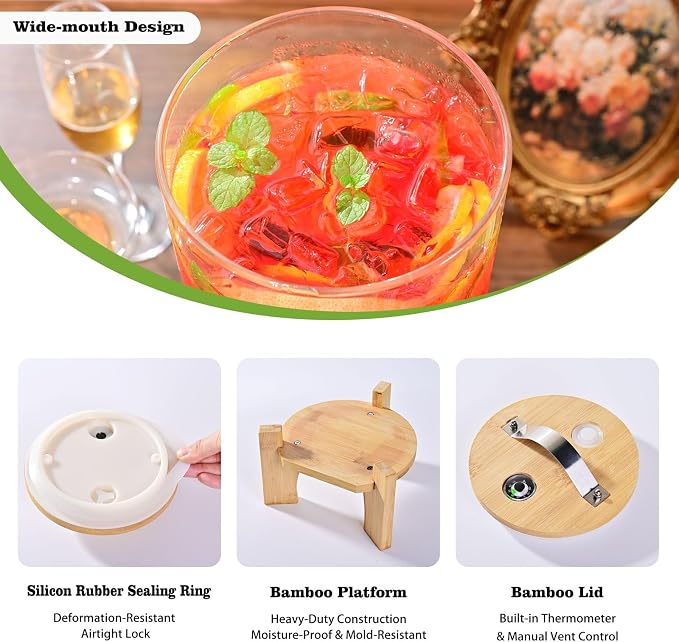 1.2 Gallon Large Glass Drink Dispenser - Image 7