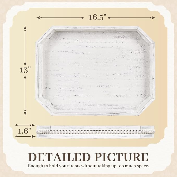 Wooden Decorative Tray, Rustic Serving Tray - Image 2