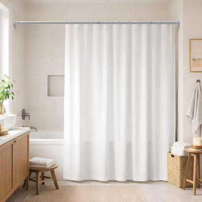 Silver Shower Curtain Rod 32 to 76 Inches Adjustable, 7/8 Inch Diameter Heavy - Image 5