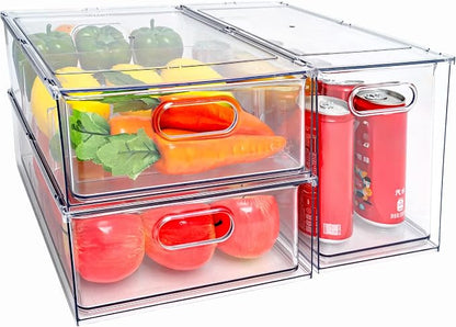 MineSign Stackable Fridge Drawer Pull-Out Bins by MineSign