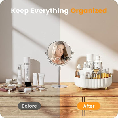 A-LuGei 【Elegant White】 11" Perfume Organizer, 【360° Rotating】 Vanity Organizer - Image 5