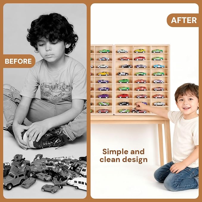 Hotwheels Wooden Display Case, 54 Space, - Image 6