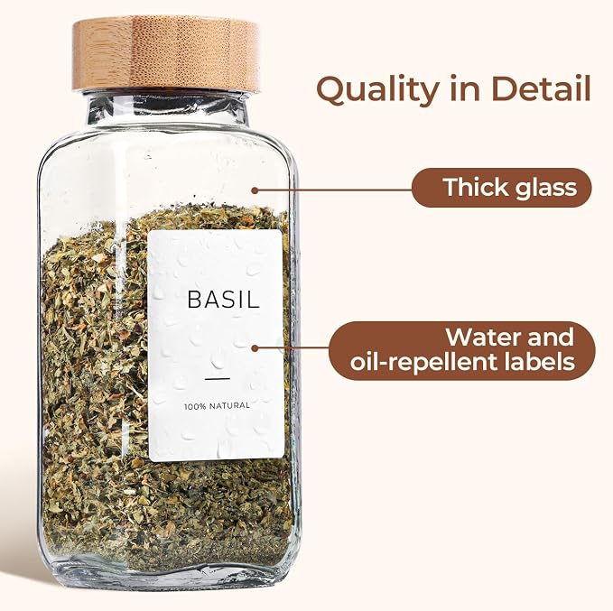 ComSaf 8 oz 6Pcs Glass Spice Jars - Image 4