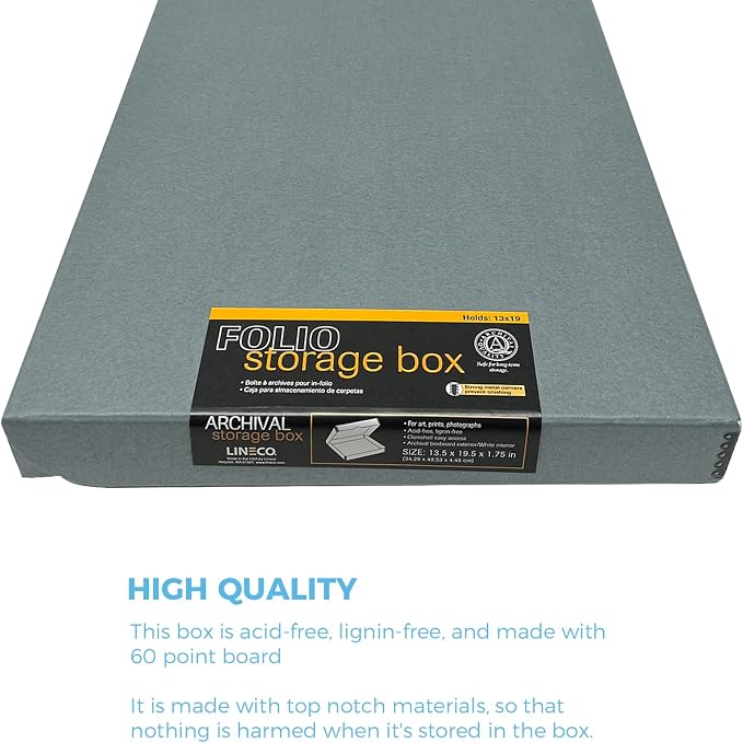 Lineco Clamshell Archival Storage Box, 13.5x19.5x1.75 Inch, Organize and Store - Image 3