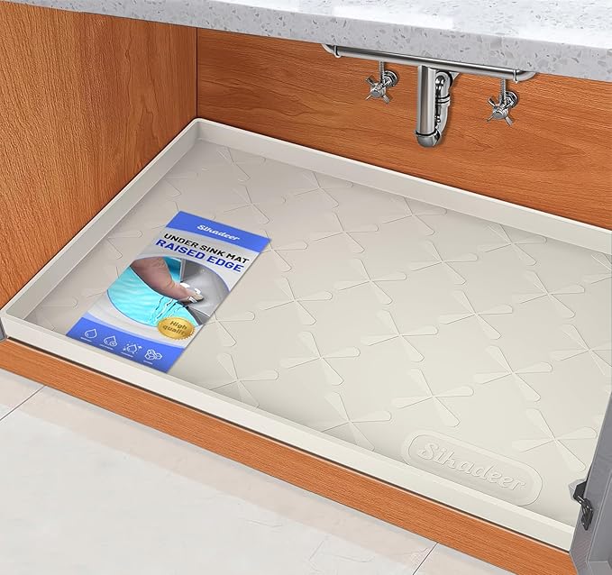 SIKADEER Under Sink Mat for Kitchen and Bathroom, Waterproof Cabinet Liner by SIKADEER