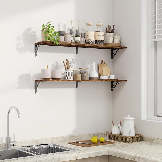 Fun Memories 40 Inch Floating Shelves Wall Mounted, 8 Inch Deep Wall Shelves - Image 5