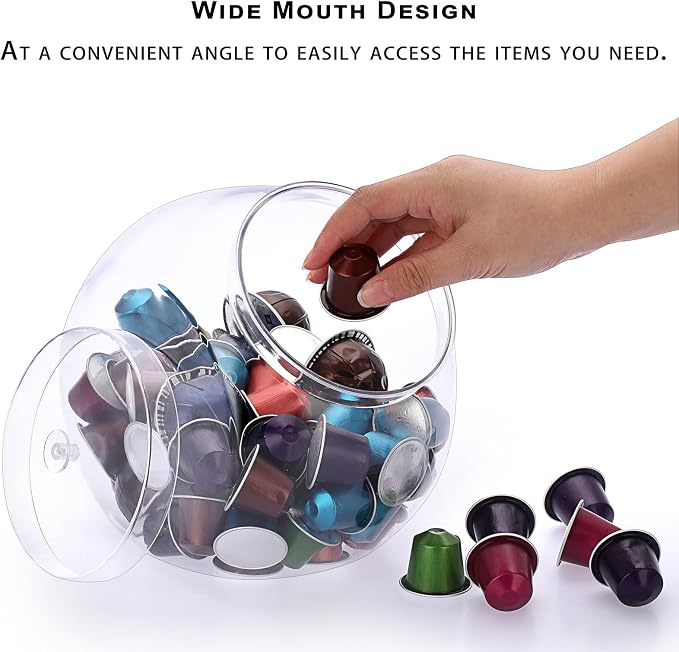 ELLDOO Clear Slanted Plastic Storage Jar - Image 4