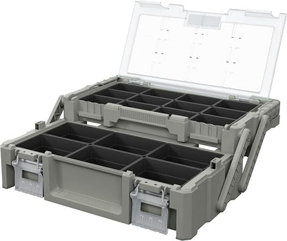 18" Cantilever Tool Box Organizer, Olive Green Heavy-Duty Tool Storage Box | 18 by Keter