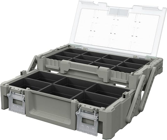 18" Cantilever Tool Box Organizer, Olive Green Heavy-Duty Tool Storage Box | 18 by Keter