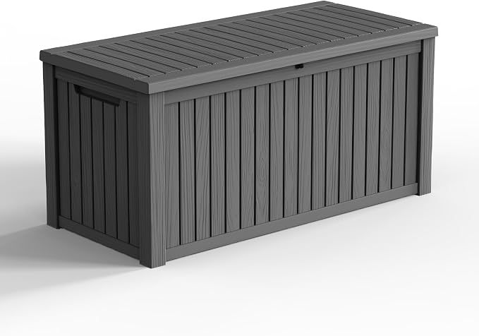 200 Gallon Waterproof Outdoor Storage Box, UV Resistant Resin Deck Box by KFY