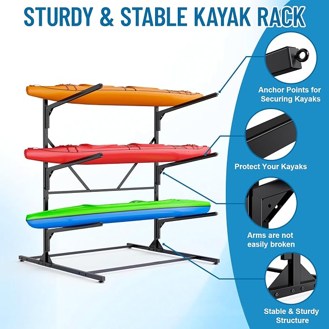 Kayak Storage Rack, Heavy Duty Freestanding Kayak Rack - Image 3