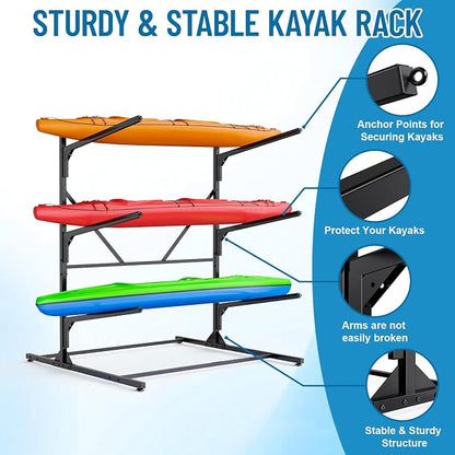 Kayak Storage Rack, Heavy Duty Freestanding Kayak Rack - Image 3