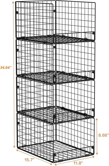 4-Tier Stackable Closet Organizers and Storage Shelves, Foldable Closet Shelf - Image 3