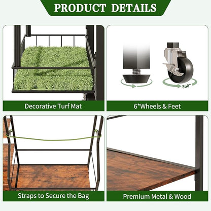 Golf Rack with Golf Bag Storage, Large Golf Bag Organizer - Image 6