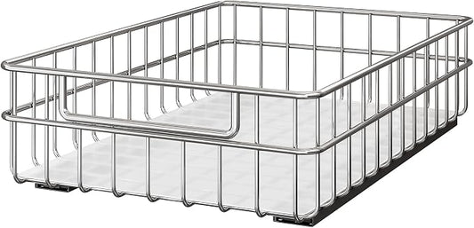 Pull out Cabinet Organizer, Stainless Steel 1-Pack Full-Extension Slide out by Kitstorack