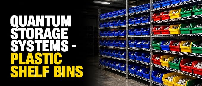 Quantum Storage QSB114 Heavy-Duty Nesting Plastic Shelf Bins - Image 8