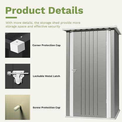 Devoko 3x3 FT Outdoor Storage Shed, Small Garden Tool Shed - Image 4
