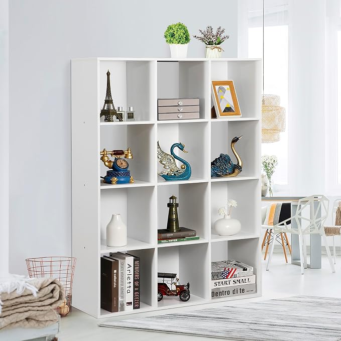 ZenStyle 12 Cube Storage Organizer, Freestanding Bookcase Bookshelf, Modern - Image 4