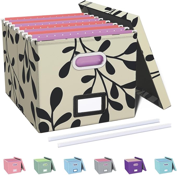 File Organizer with Lid, File Box, File Cabinet by Oterri