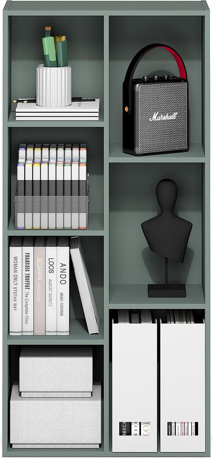 Furinno LUDER Book Shelf, 7-Cube Bookshelf, 9.4" x 19.5" x 41.7", - Image 4