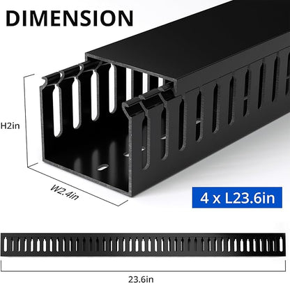 ZhiYo H2in x W2.4in Professional Server Rack Cable Management Raceway, 95in - Image 2