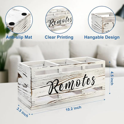 Remote Control Holder for Wall Bedside Organizer Wooden Remote Caddy Control - Image 5
