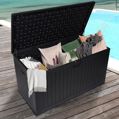 KUIKUI 288 Gallon Waterproof Deck Box, Outdoor Storage Box Waterproof Lockable by KUIKUI