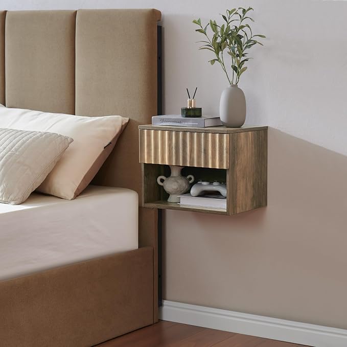 Floating Nightstand with Fluted Drawer by BuildHom