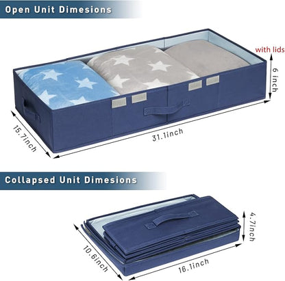 punemi Under Bed Storage Containers, 2 Pack Under Bed Organizer - Image 2