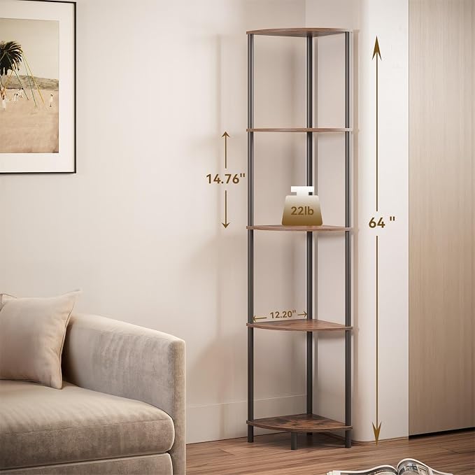 SUNMORY 5 Tier Corner Shelf - Image 2