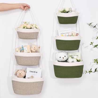 Hanging Basket, 3-Tier Woven Wall Basket - Image 9