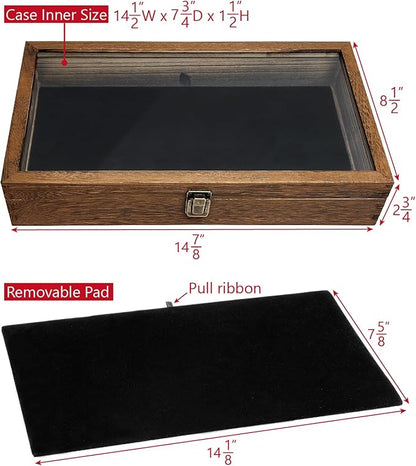 MOOCA Glass Top Wooden Jewelry Display Case - Image 2