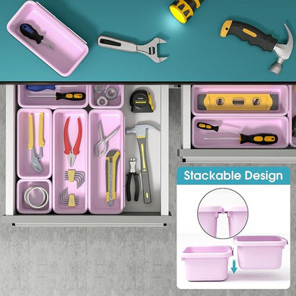 6 PCS Drawer Organizer Set, 3 Size Makeup Drawer Divider Organizer - Image 5