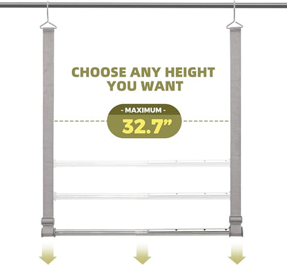 Hanging Closet Rod, 17-28In Width and Up to 32In Height Closet Extender - Image 4