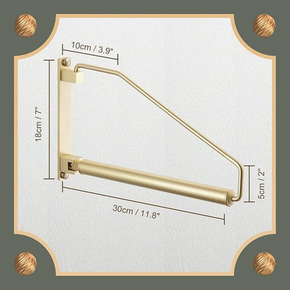 NEWRAIN Folding Wall Mounted Clothes Hanger Rack Clothes Hook Solid Brass - Image 6