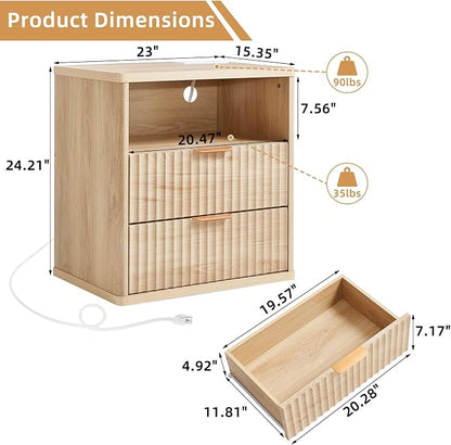 LEYAOYAO Fluted Nightstand - Image 2