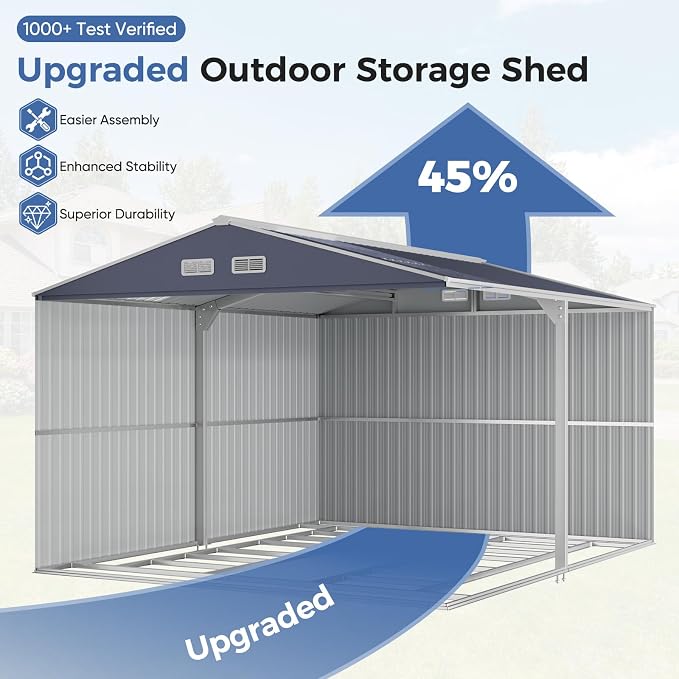K Knowbody 10x12 FT Metal Storage Shed - Image 7