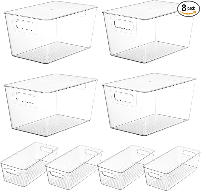 Vtopmart 8 Pack Clear Storage Bins by Vtopmart