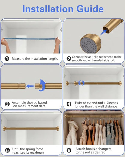 Closet Rod, No Drill Tension Closet Rod - Image 8