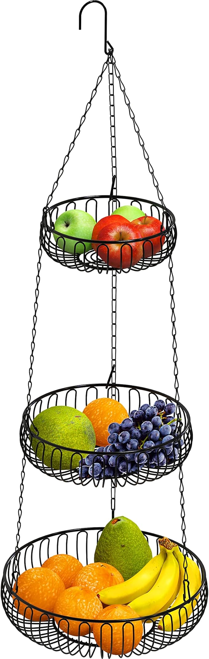 Simple Houseware Adjustable Metal Hanging Fruit Basket - Image 5