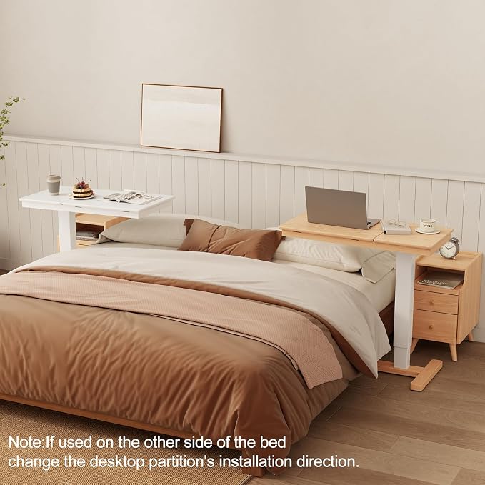 Solid Wood Overbed Bedside Table - Image 7