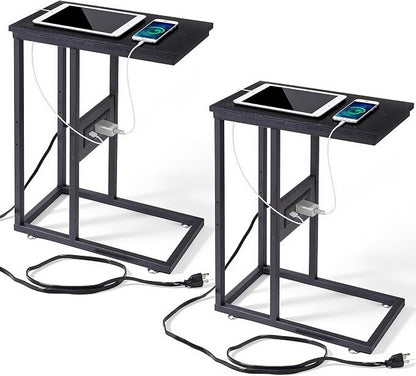 VECELO C Shaped End Side Table by VECELO