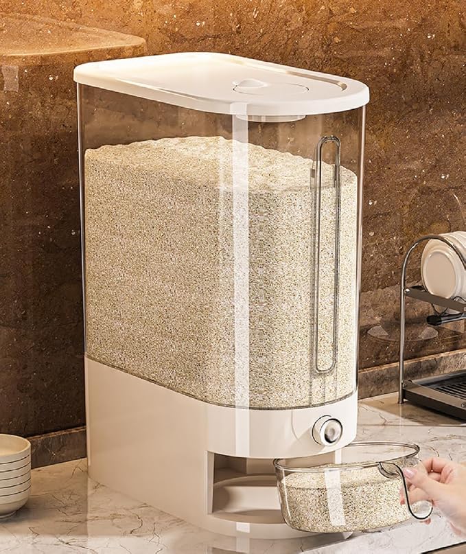 Large Rice Dispenser 25Lbs, Cereal Dispenser Rice Container Food Storage - Image 5