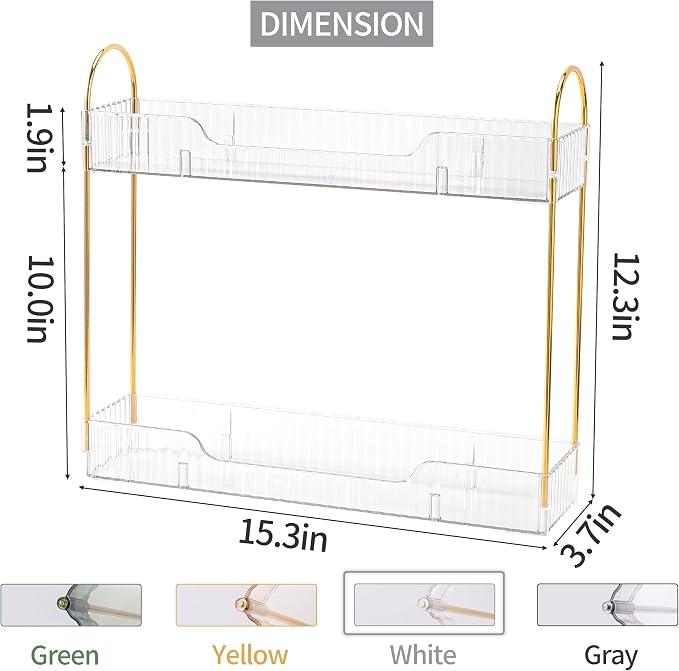 YCIA&DONE 2 Tiers Narrow Vanity Makeup Organizer, Bathroom Organizer Countertop - Image 4